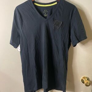 Armani Exchange short sleeve, v neck, cotton t shirt